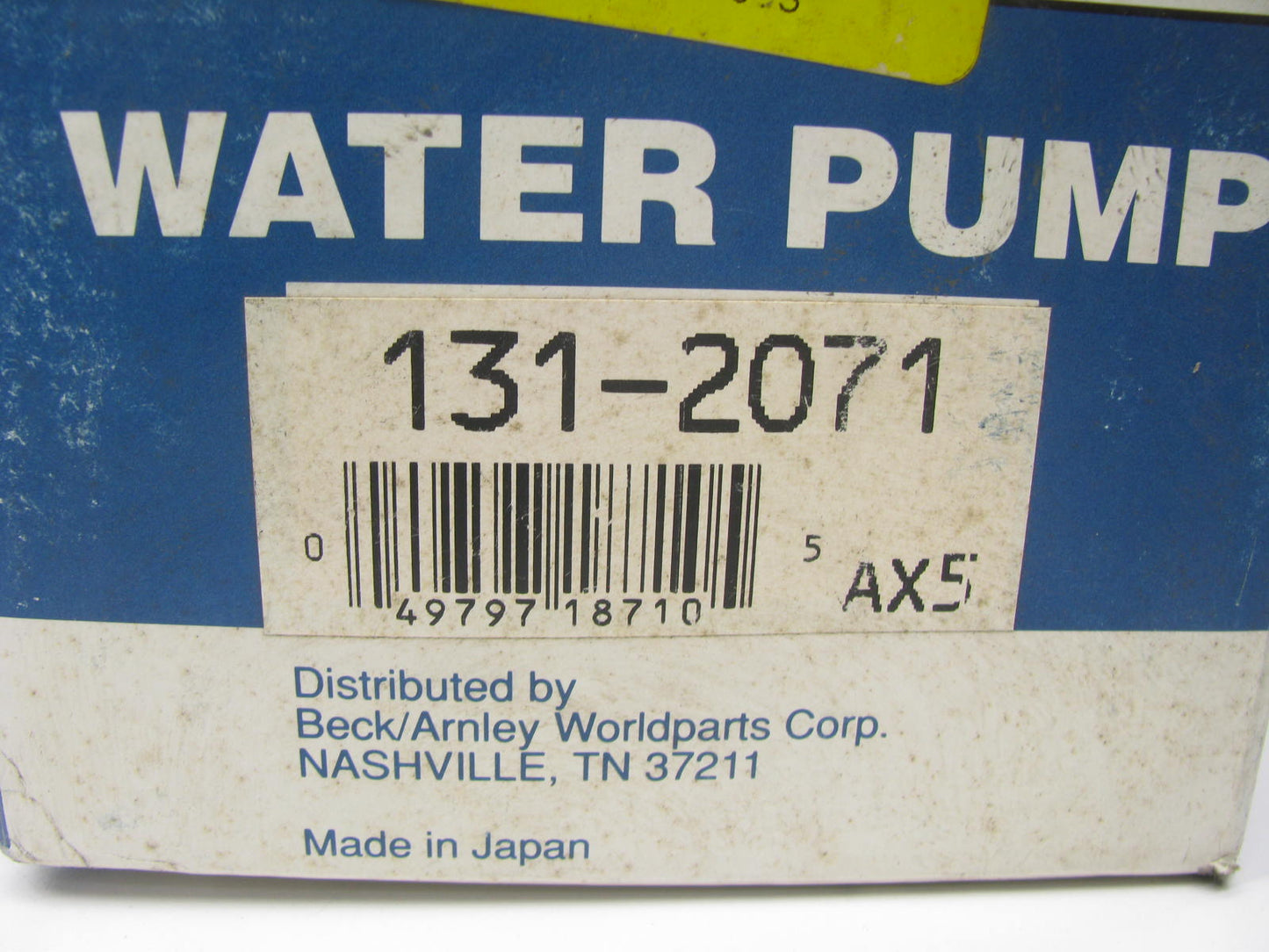 Engine Water Pump Beck/Arnley 131-2071 For 88-92 Daihatsu Charade 1.0L-L3