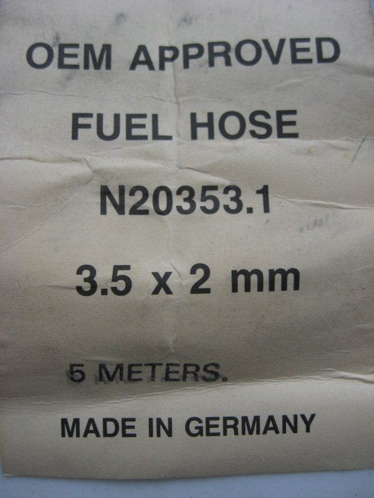 BMW VW OEM 3.5mm X 2mm X 5m Vacuum Fuel Breather Hose - 5 METERS ROLL