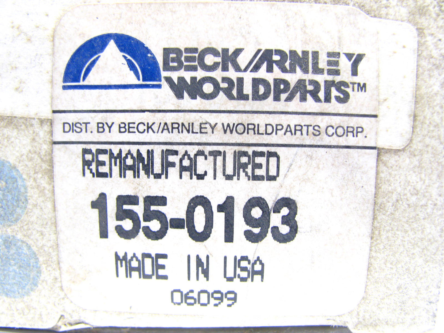 REMAN. Beck Arnley 155-0193 Fuel Injector 1987-1988 Spectrum, 87-89 I-mark 1.5L