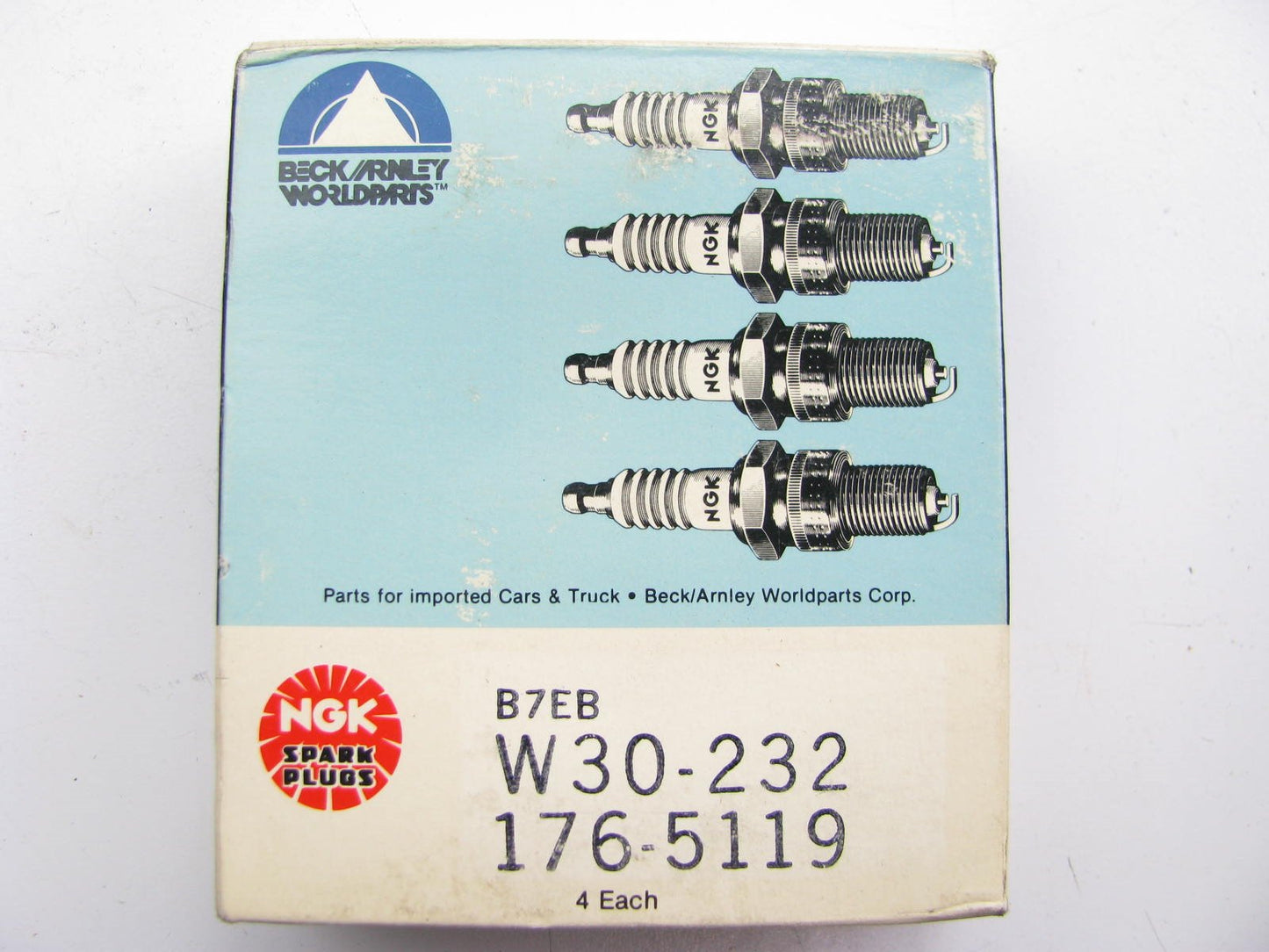 (4) Beck Arnley 176-5119 Spark Plugs - 1980 Honda Civic - NGK B7EB-11