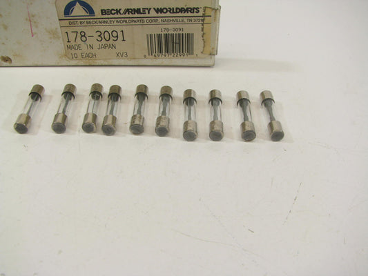 (10) Beck Arnley 178-3091 30A Amp Glass Fuses 30 AMP