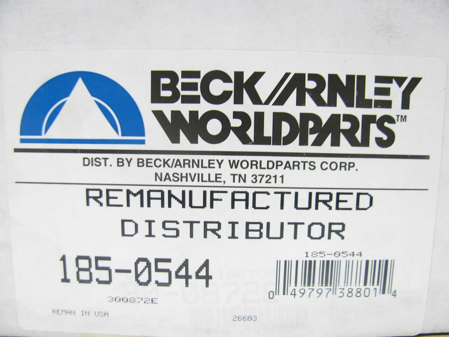 REMAN Beck Arnley 185-0544 Distributor 93-95 Probe 626 MX-6 2.0L - Dist ID #FS01