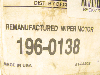 Beck Arnley 196-0138 Reman Windshield Wiper Motor For 1984-1985 Honda Accord