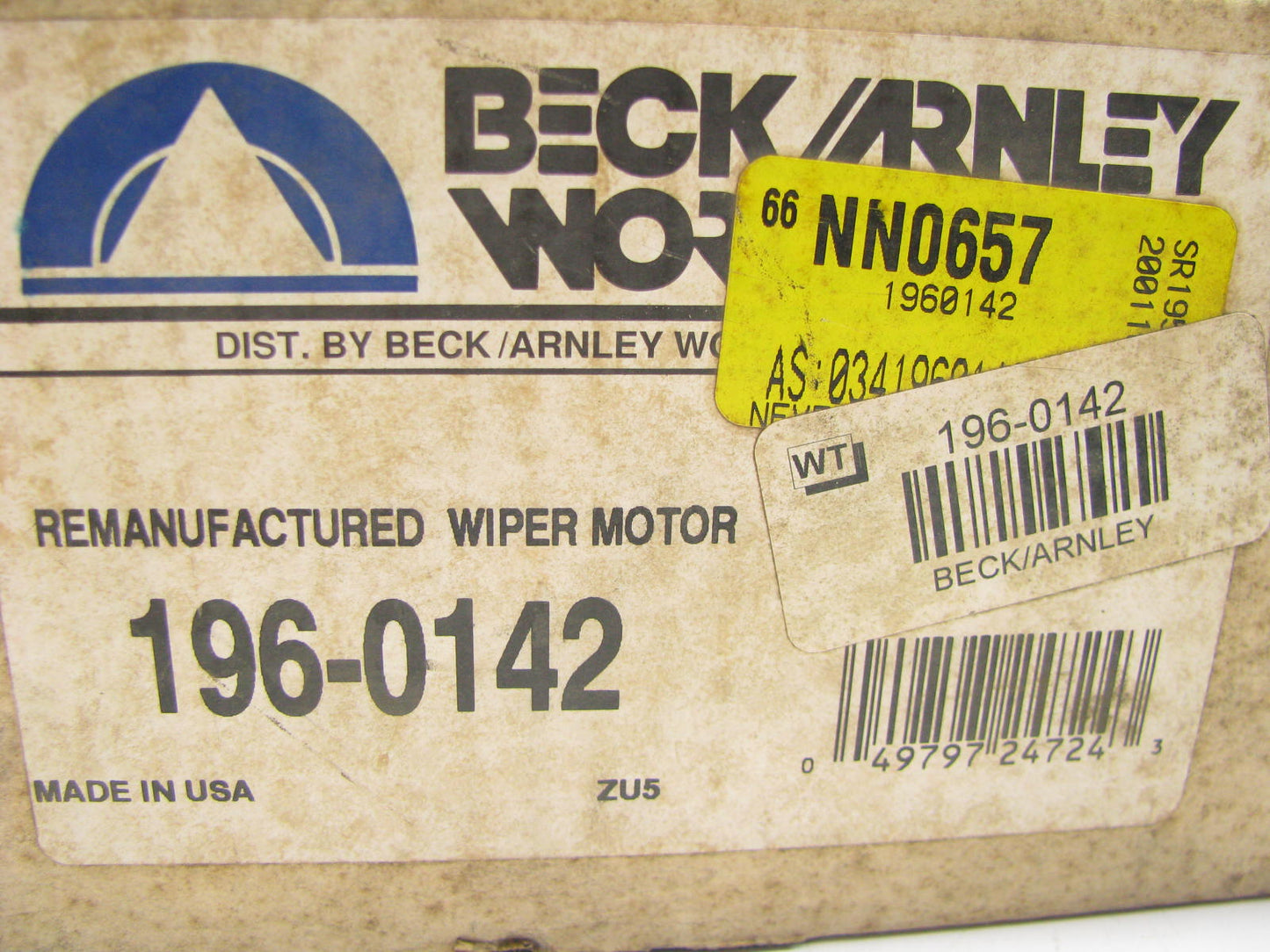 REMAN. Beck Arnley 196-0142 Windshield Wiper Motor For 1985-1989 Honda Accord