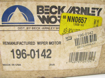 REMAN. Beck Arnley 196-0142 Windshield Wiper Motor For 1985-1989 Honda Accord