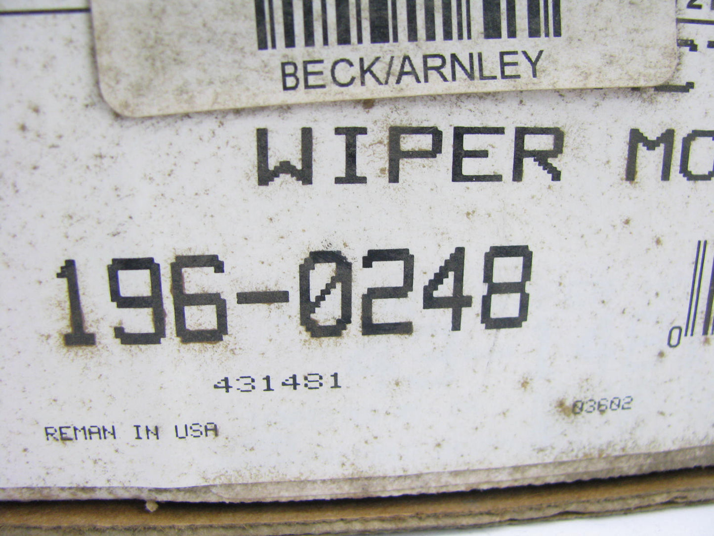 Beck Arnley 196-0248 Reman Front Windshield Wiper Motor For 1989-1998 Mazda MPV