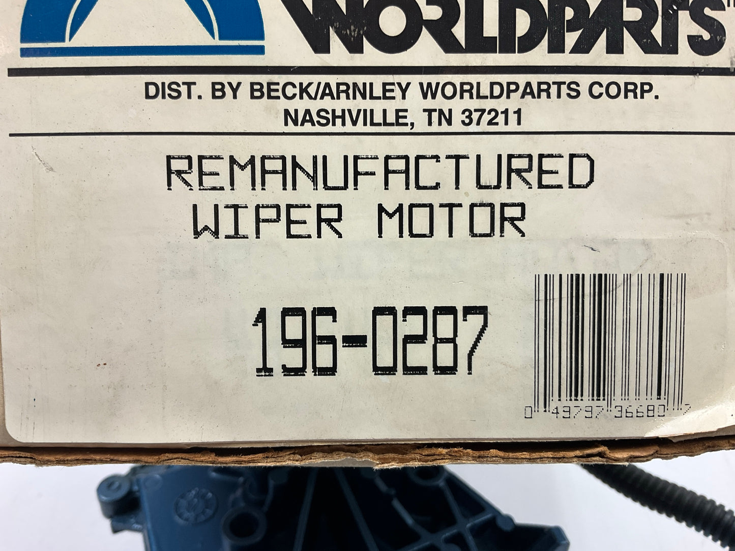 REMAN. Beck Arnley 196-0287 Windshield Wiper Motor