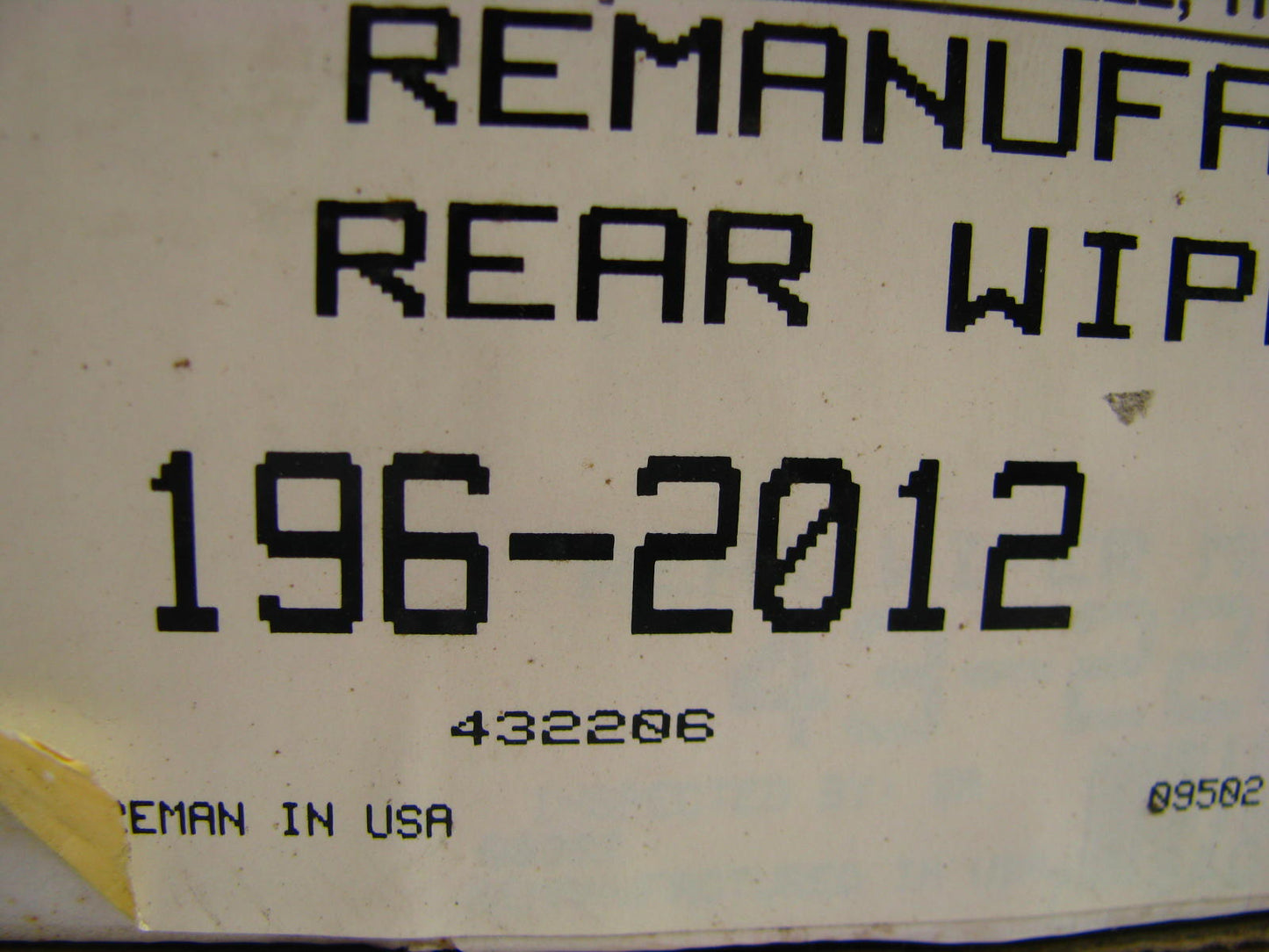 Beck Arnley 196-2012 Reman Rear Window Wiper Motor For 1986-1989 Nissan Sentra