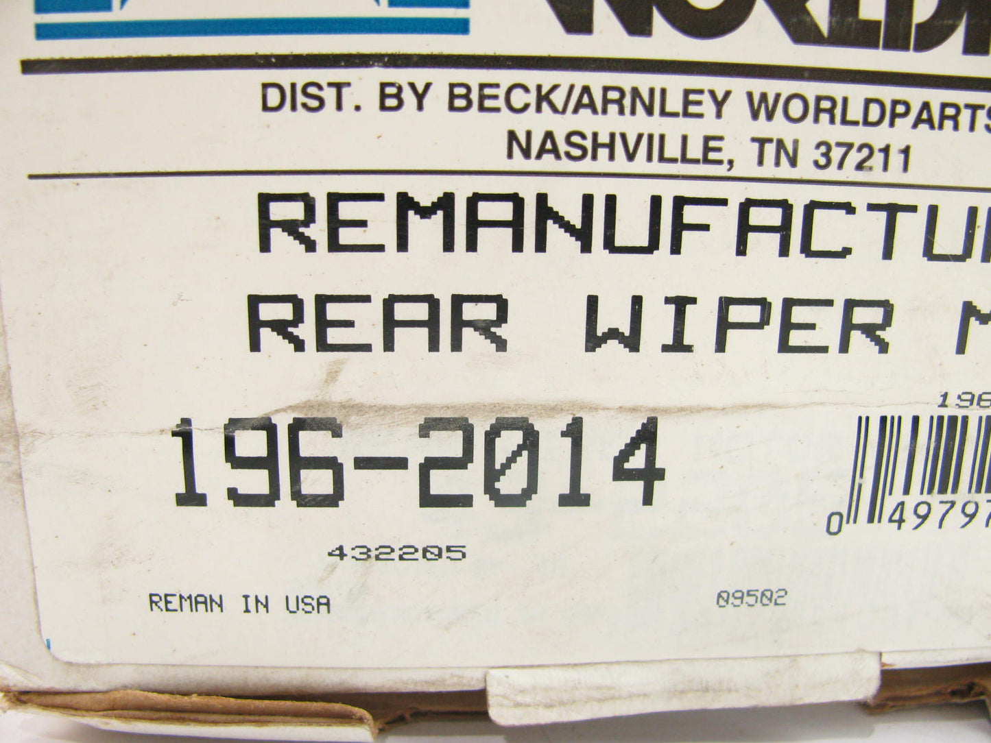 REMAN. Beck Arnley 196-2014 Rear Back Glass Wiper Motor For 1984-1988 200SX S12