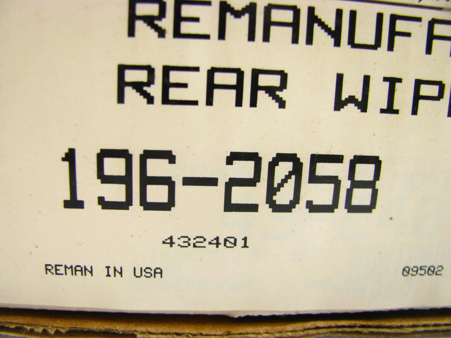 Beck Arnley 196-2058 Reman Rear Window Wiper Motor For 1990-1999 Acura Integra