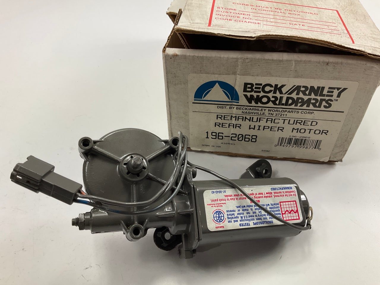 REMAN. Beck Arnley 196-2068 Rear Window Wiper Motor 1987-1988 Chevrolet Sprint