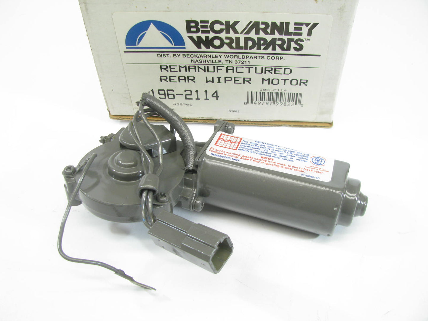 Beck Arnley 196-2114 Reman Rear Window Wiper Motor For 1978-1985 Toyota Celica