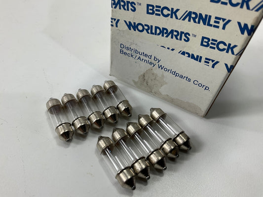 (10) Beck Arnley 213-1579 Light Bulbs 3W, 7mm Base, 8mm Globe, 28.50mm Length