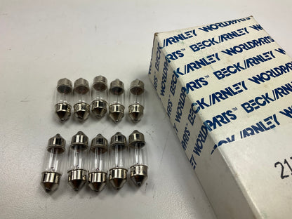 (10) Beck Arnley 213-1580 Light Bulbs 8W, 8.50mm Base, 10mm Globe, 30mm Length