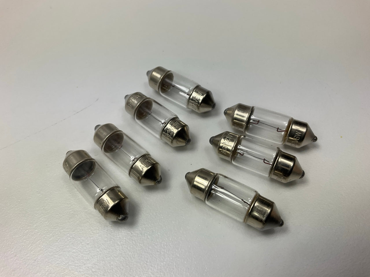 (7) Beck Arnley 213-1580 Dome Lamp Light Bulbs 8 Watts 8.5mm Base, 30mm Long