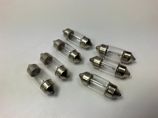 (7) Beck Arnley 213-1580 Dome Lamp Light Bulbs 8 Watts 8.5mm Base, 30mm Long