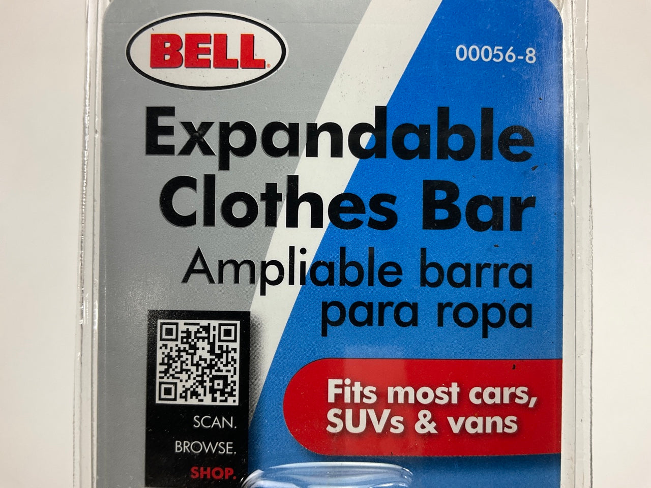 Bell 00056-8 Versatile Dual-Mount Clothes Bar Hanger EXTENDS To 56''