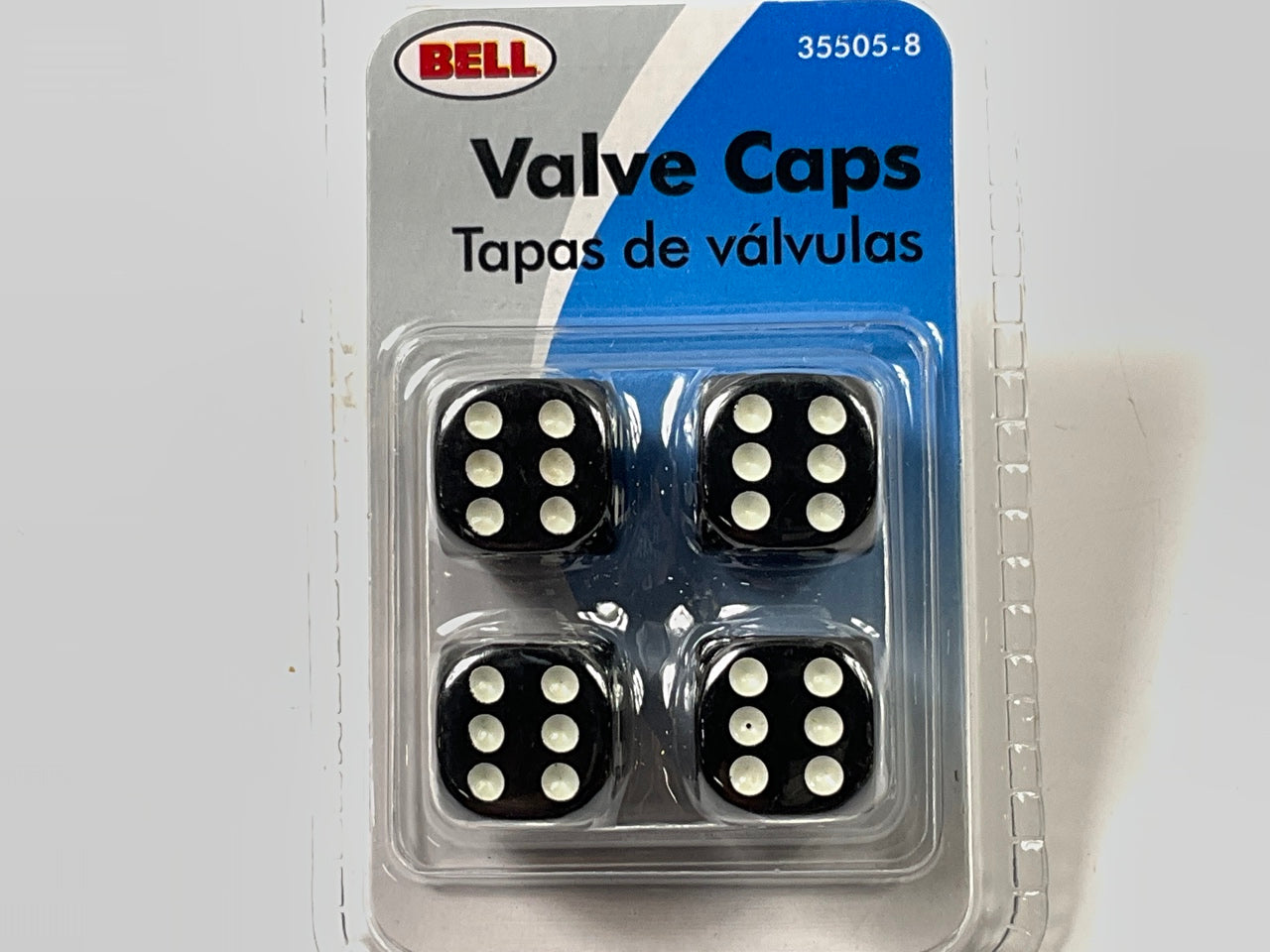 Bell 35505-8 BLACK & WHITE DICE Valve Stem Caps - SET OF 4
