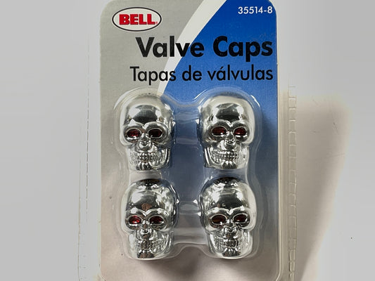 Pack Of 4 - Bell 35514-8 Skull CHROME Valve Caps