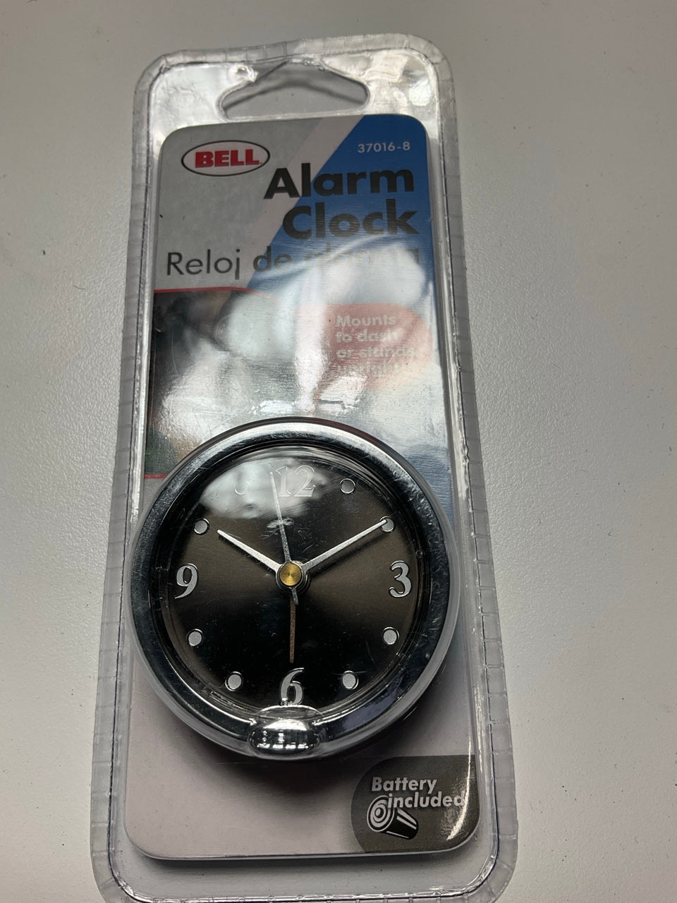 Bell 37016-8 Analog Alarm Clock Mounts With Hook And Loop Tape