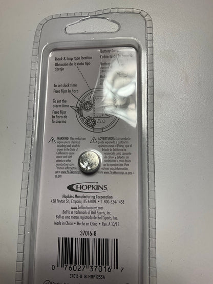 Bell 37016-8 Analog Alarm Clock Mounts With Hook And Loop Tape