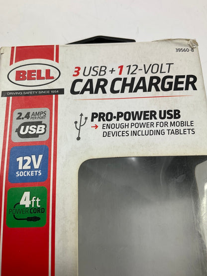 Bell 39560-8 4ft Cable Cord - 3 USB To 12V Car Power Supply Outlet