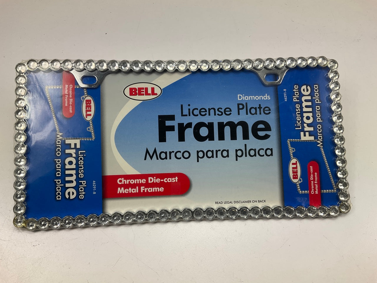 Bell 46291-8 CHROME Die-Cast Metal License Plate Frame