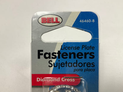 (2) Bell 46460-8 Decorative Diamond Cross License Plate Frame Screws Fasteners