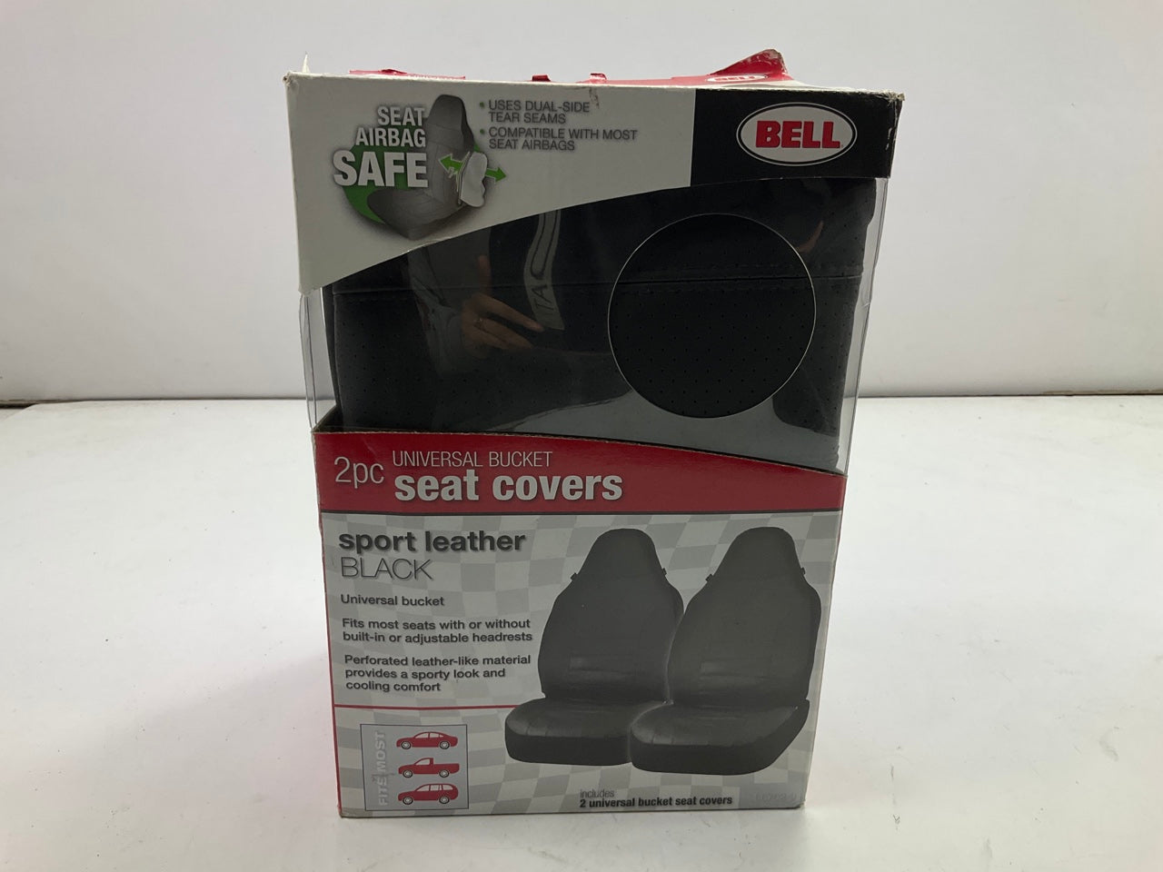 Bell 56752-9 Universal Seat Cover BLACK Sport Leather - PAIR