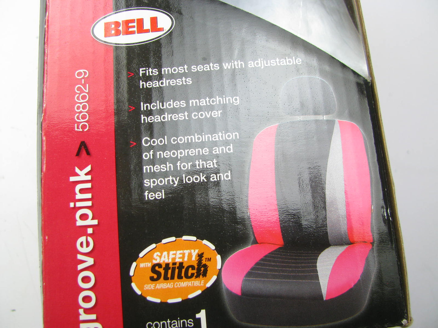 Bell 56862-9 Low-Back Bucket Seat Cover, Neoprene Pink