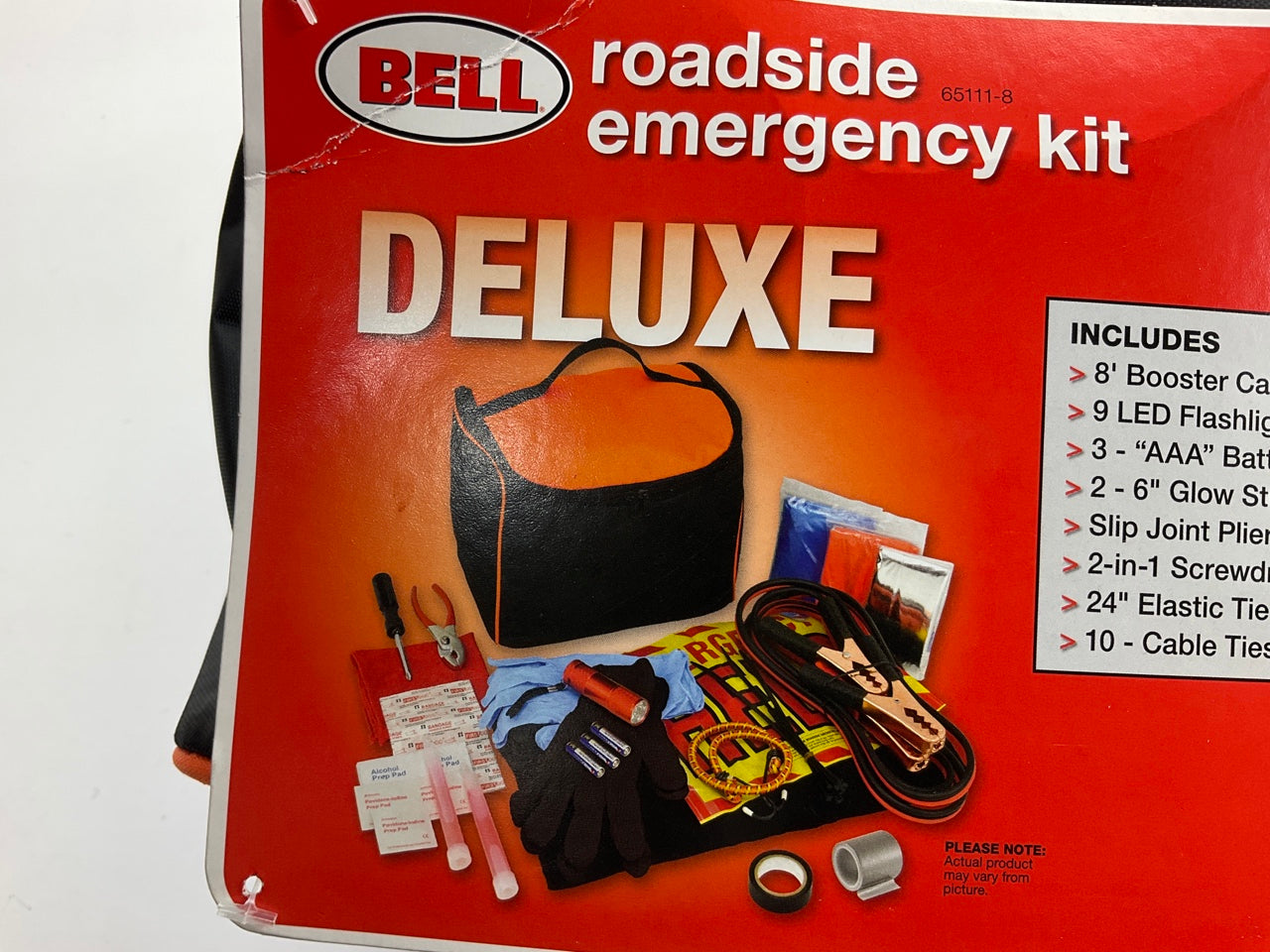 Bell 65111-8 Deluxe Roadside Emergency Kit W/ Booster Cables & Flashlight