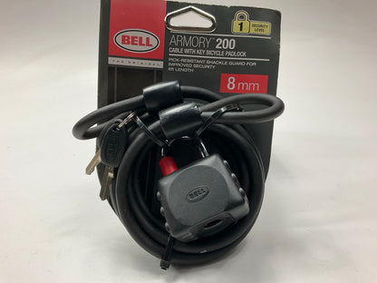 Bell Armory 7015774 6 Feet Cable Padlock Bike Lock With Key