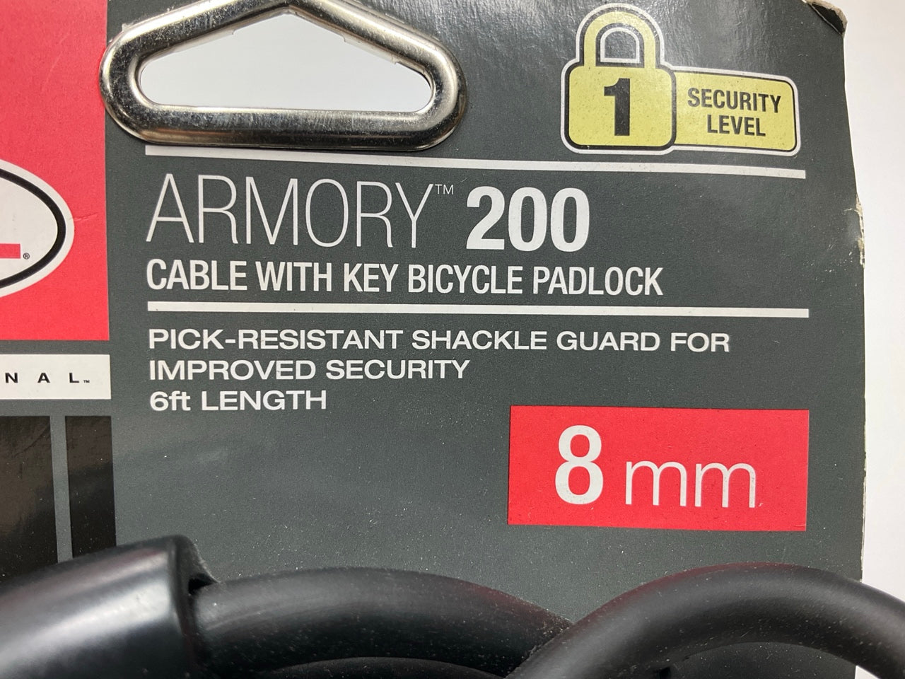 Bell Armory 7015774 6 Feet Cable Padlock Bike Lock With Key