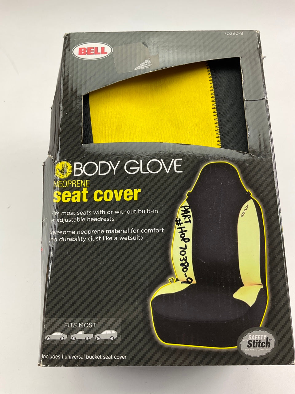 Bell 70380-9 Hyperfit Body Glove Bucket Seat Cover, Neoprene YELLOW