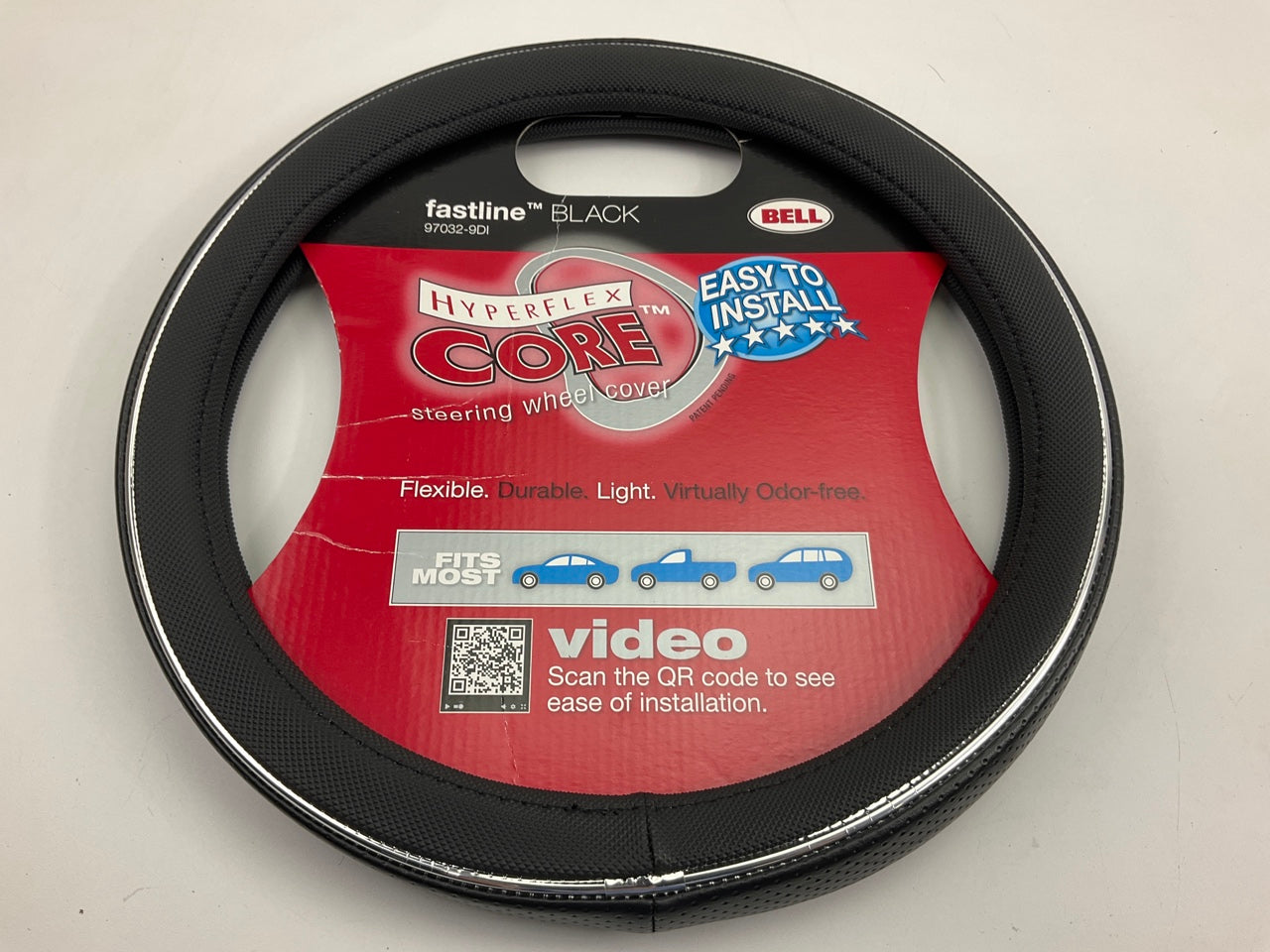 Bell 97032-9DI Fastline BLACK Steering Wheel Cover W/ Hyperflex Core 14.5-15.5''