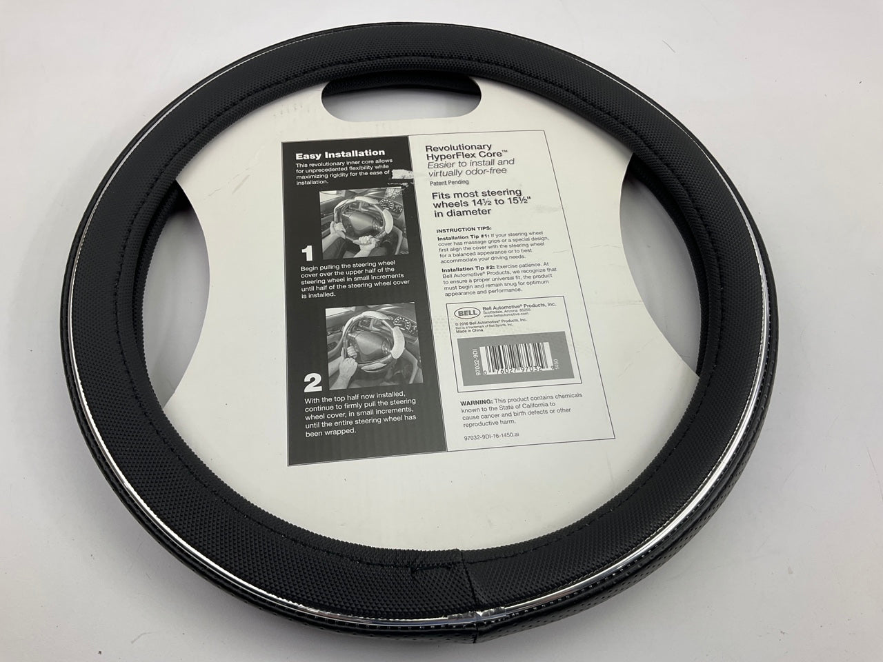 Bell 97032-9DI Fastline BLACK Steering Wheel Cover W/ Hyperflex Core 14.5-15.5''