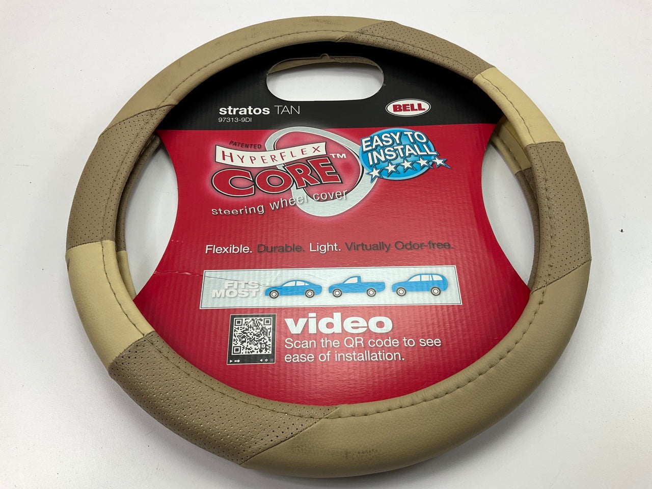 Bell 97313-9DI STRATOS TAN Steering Wheel Cover W/ Hyperflex Core 14.5''-15.5''