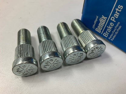 (4) Bendix 142100 1/2-20 Serrated Wheel Stud - .620'' Knurl, 1-5/8'' Length