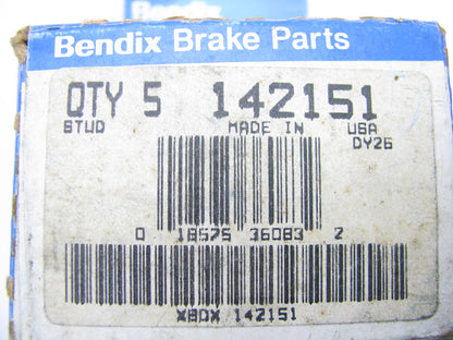 (5) Bendix 142151 Wheel Lug Studs