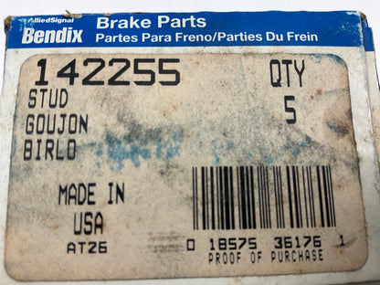 (5) Bendix 142255 Front Wheel Lug Studs