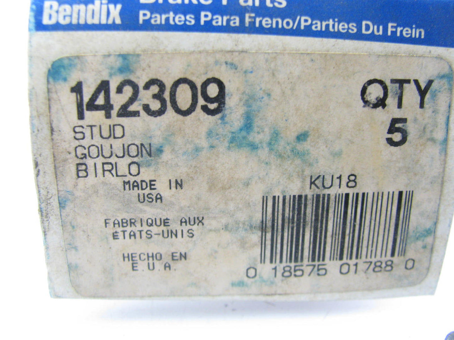 (5) Bendix 142309 Wheel Lug Studs
