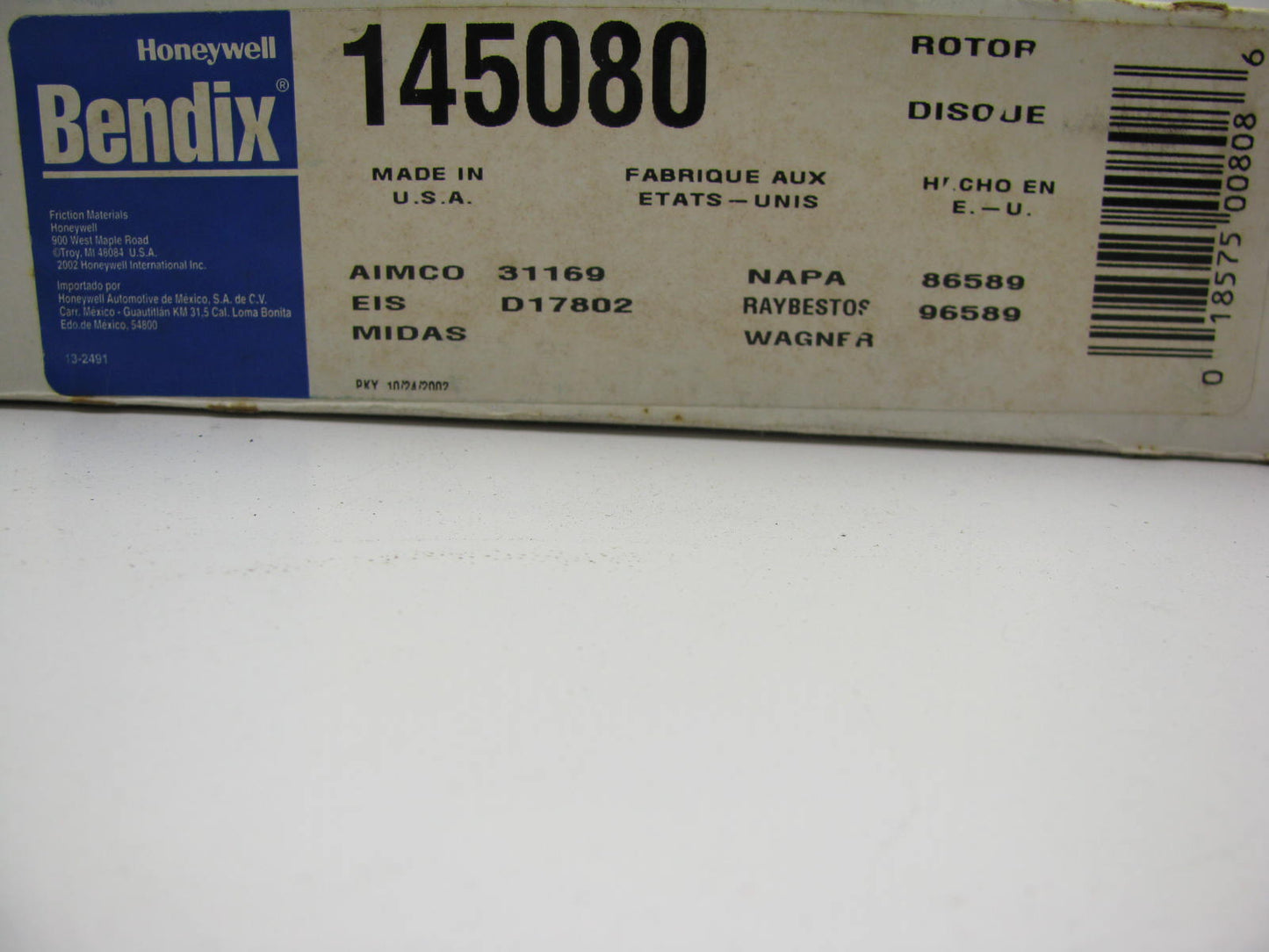 Bendix 145080 Front Disc Brake Rotor For 1995-1998 Nissan 200SX 96-99 Sentra