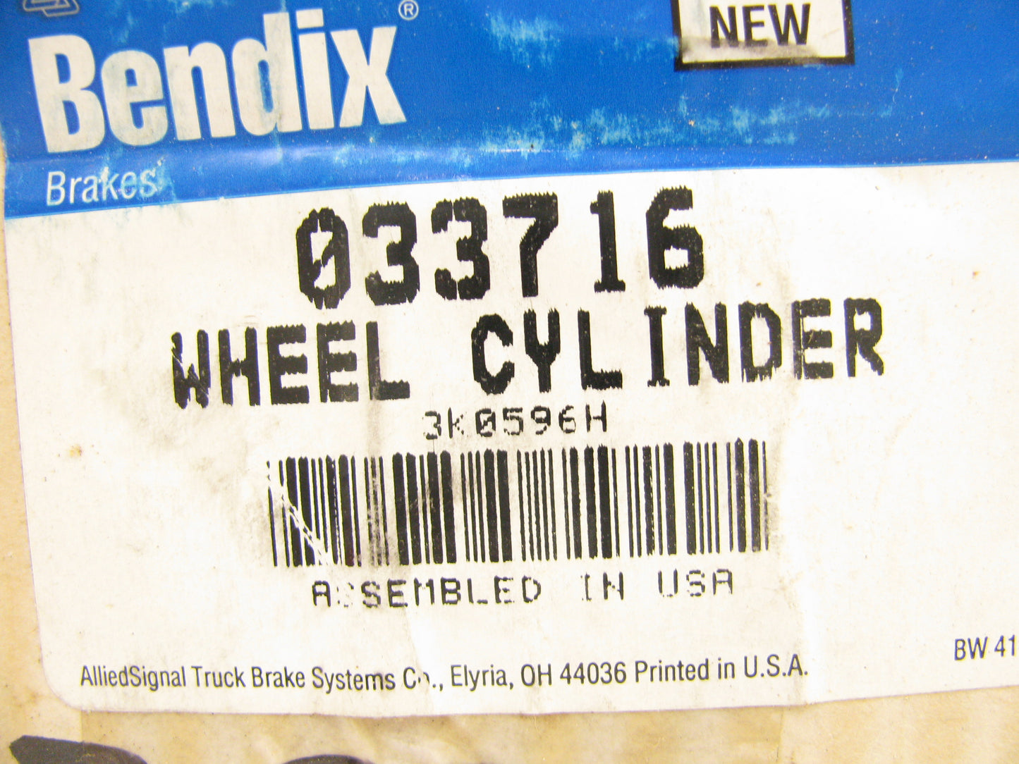 Bendix 33716 Front Left Upper Drum Brake Wheel Cylinder 3K596H 3069 Casting