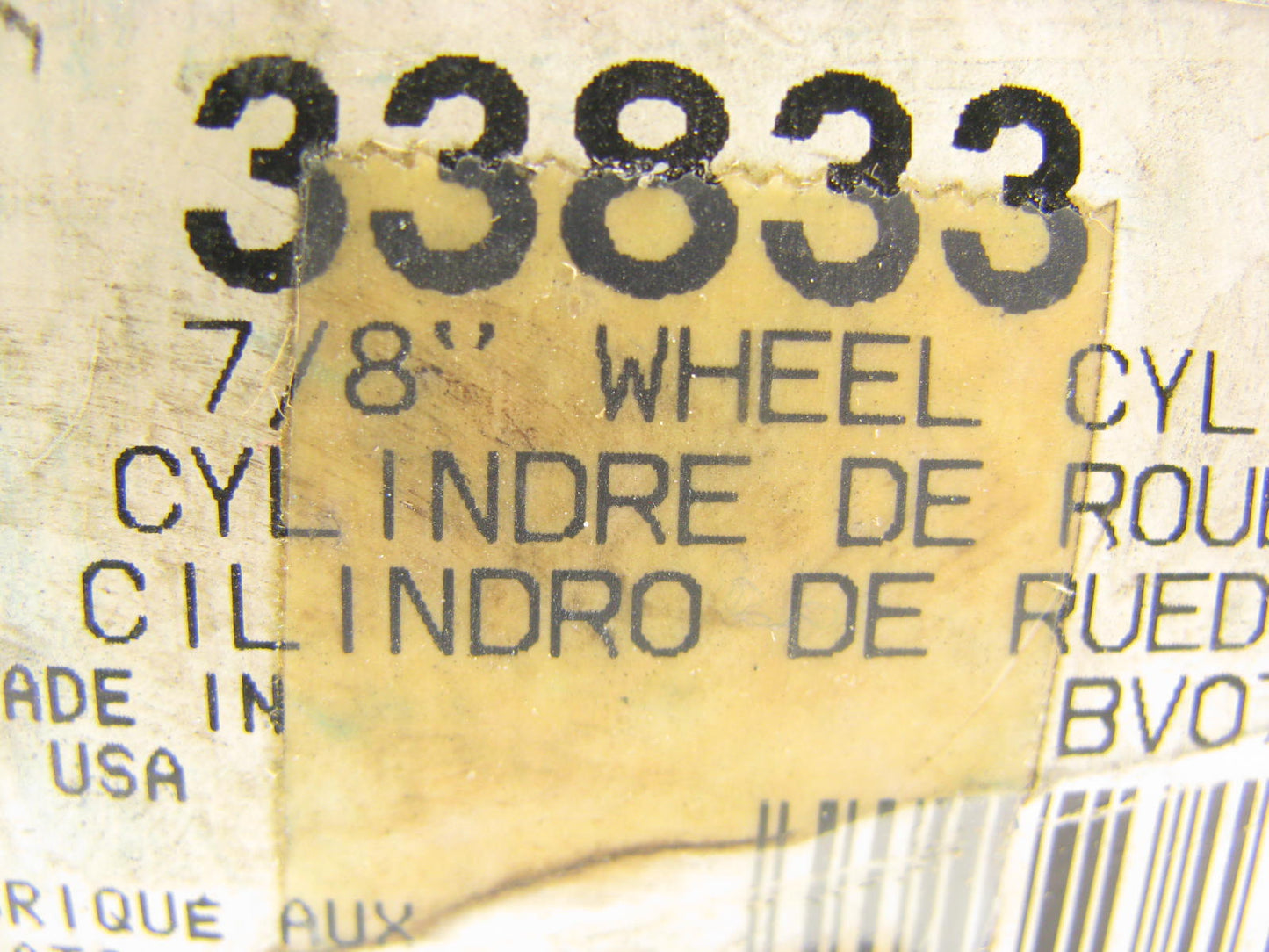 Bendix 33833 Drum Brake Wheel Cylinder - Rear Right