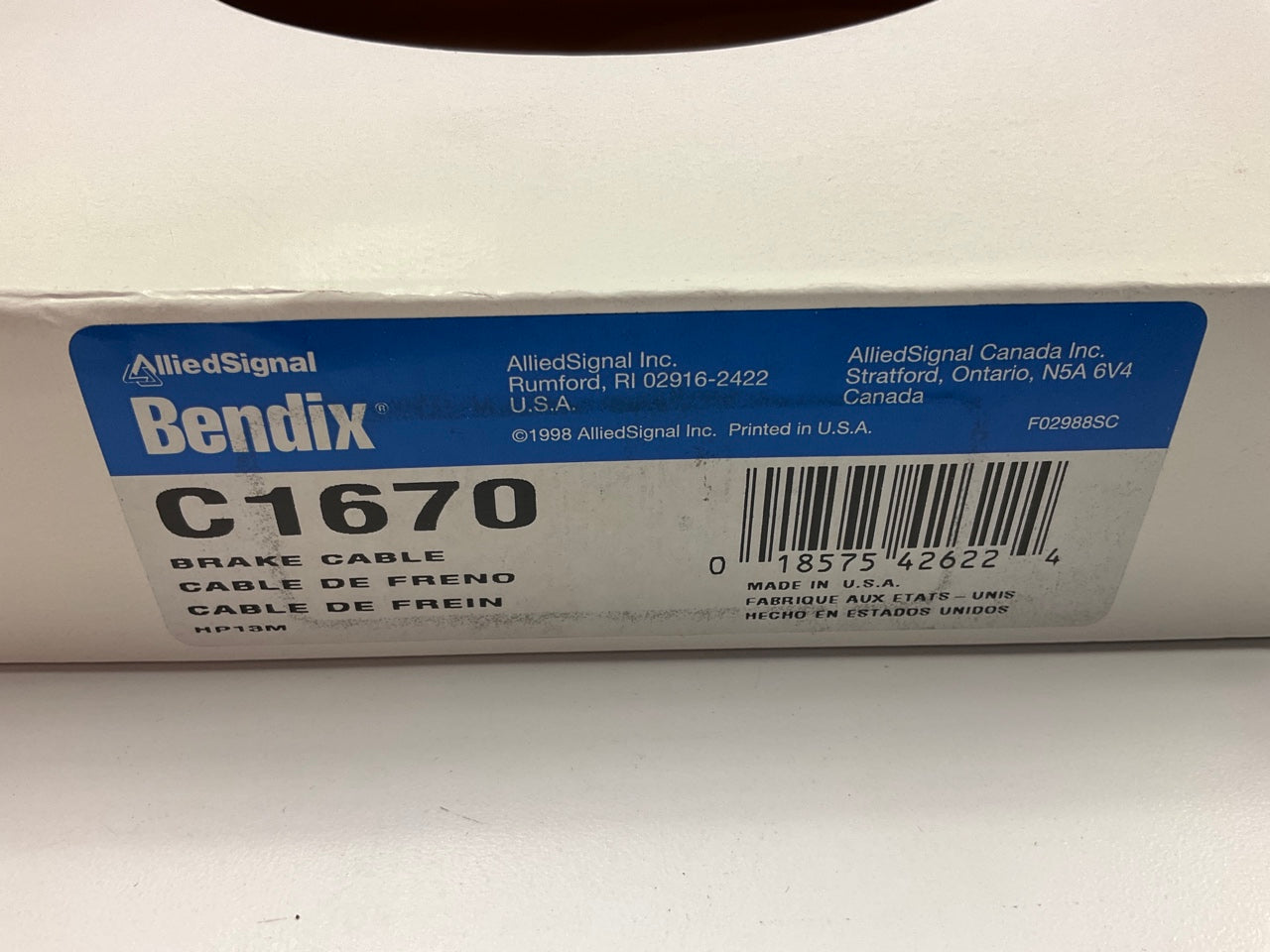 Bendix C1670 Rear Left Parking Brake Cable For 1990 Jeep Wrangler 4WD