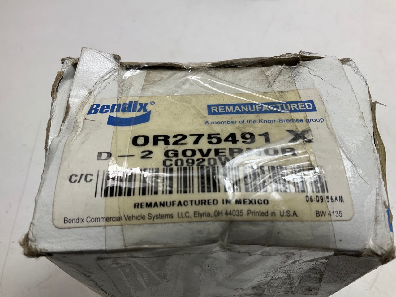 INCOMPLETE - Bendix OR275491X REMAN Governor Air Valve, 1/8'' NPT, 100 PSI Cut In