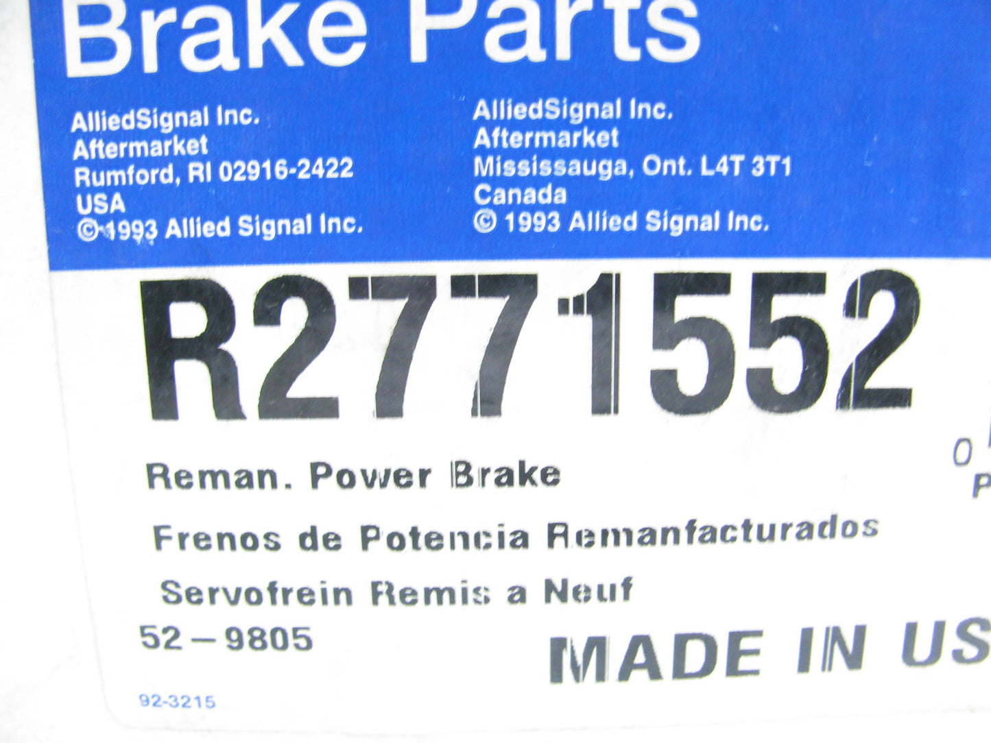 R2770454 Hydraulic Brake Booster, Reman , Single Prong Flow Switch