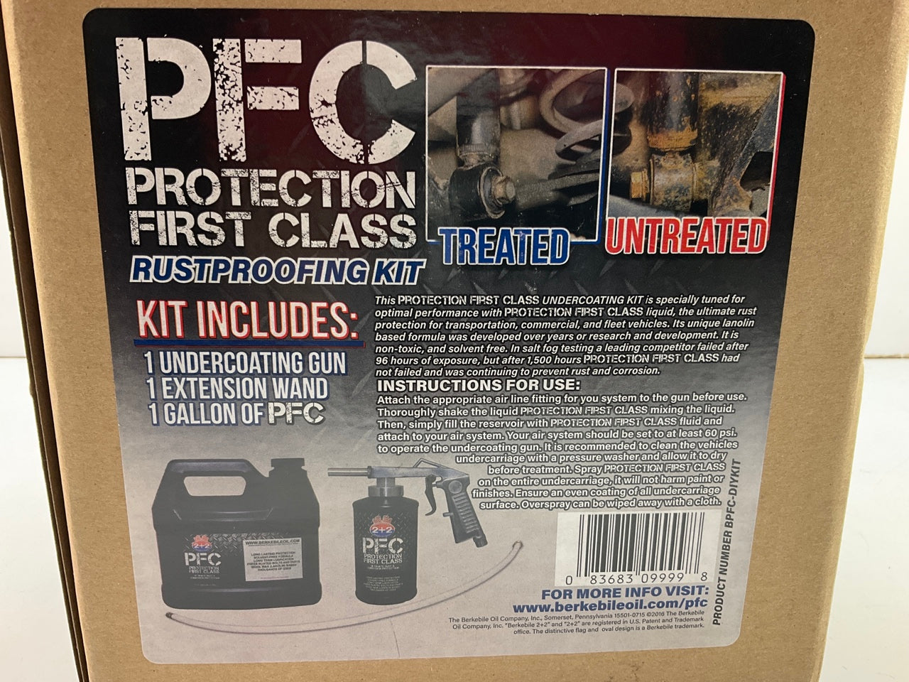 Berkebile PFC Rust Protection Undercoating Coating 1 Gallon With Application Gun