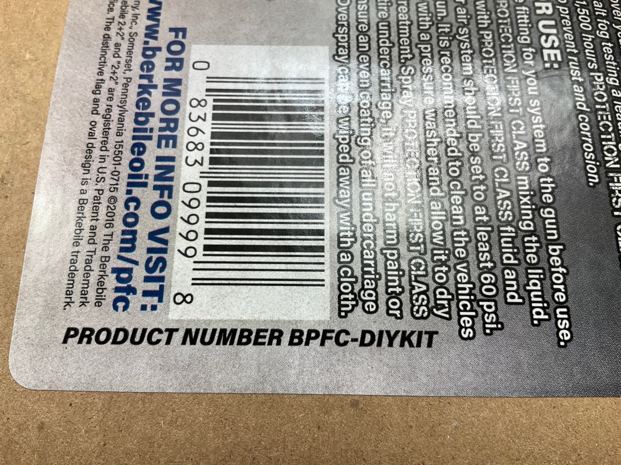 Berkebile PFC Rust Protection Undercoating Coating 1 Gallon With Application Gun