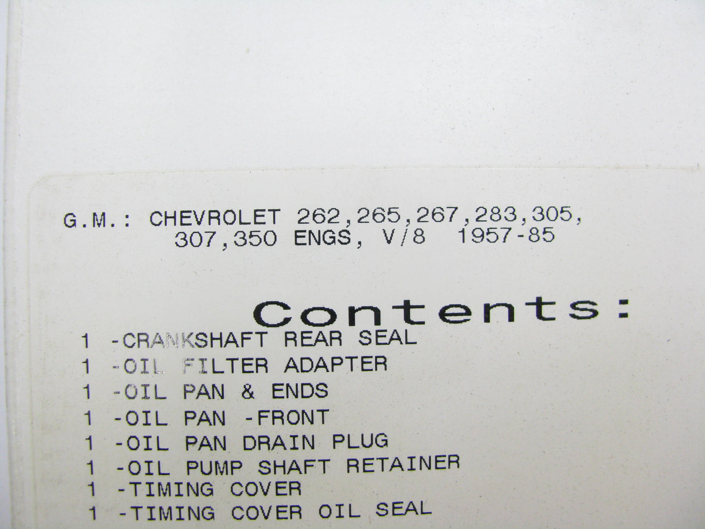 Best Value CS8101 Conversion (Lower) Engine Gasket Set - Small Block Chevy SBC